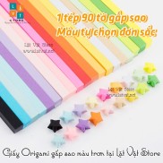90 tờ giấy gấp sao đơn sắc màu tuỳ chọn - Origami paper Star - Handmade