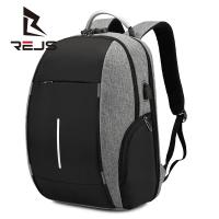 REJS Anti Theft Men Backpack Laptop Backpack 15.6 Inch Waterproof Travel Backpack with Usb Charging Fashion Business School Bag