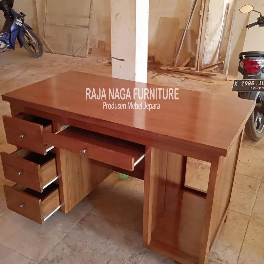 meja komputer minimalis kayu jati | lazada indonesia
