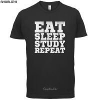 Eat Sleep Study Repeat - Mens T-Shirt - Exams / Tests / Schoo l- 13 Colours Print T Shirt Mens Short Sleeve Hot Tops sbz3332