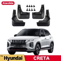 บังโคลนสำหรับ Hyundai Creta 2021 2022 2023บังโคลนที่ปัดโคลนแผ่นกันกระเซ็นล้อหน้าหลังกันชนรถอุปกรณ์ตกแต่ง4ชิ้น