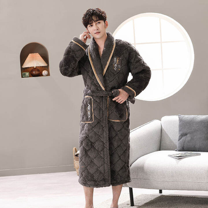 top-winter-bath-robe-coral-fleece-men-bathroom-robe-men-bathrobe-men-flannel-quilted-pajama-thick-long-spa-robe-shower-homewear