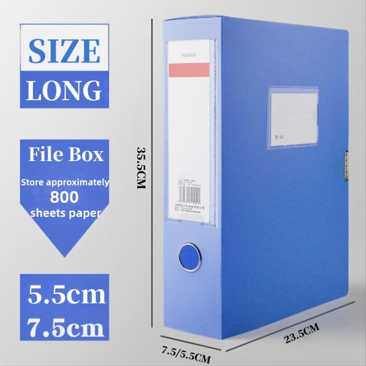 File Box Long Document Box Paper Organizer Thickened Data Box Office