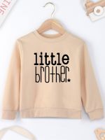 Baby Comfy Sweatshirt High Quality Little Brother Print Letters Minimalist Y2K Style Boy O Neck Four Seasons Sweater Hoodless