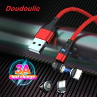 Doudoulie สายแม่เหล็ก3A สำหรับ I-Phone 12 Pro MAX ที่ชาร์จแม่เหล็กไมโครชาร์จที่รวดเร็วสายโทรศัพท์มือถือข้อมูลชนิด C ชนิด USB