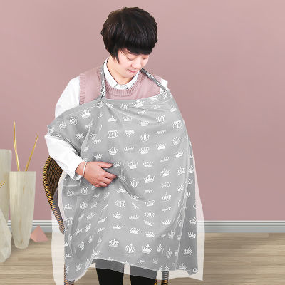 Breastfeeding Cover Baby Infant Breathable Cotton Muslin Nursing Cloth L large Size Big Nursing Feeding Cover Cape Apron