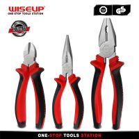 WISEUP Multifunctional Diagonal Cutting Pliers Universal Long Nose Plier Combination Pliers Household Repair Hand Tools 3Pcs Set