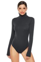 Plus Size 5XL Bodysuit Long Sleeve Turtleneck Casual Solid Warm Basic Woman Body Fall Winter High Neck Sheer Bodysuits Slim Tops