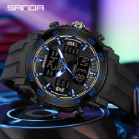 SANDA Men Watch Top nd Luxury Dual Display Sports Watch 2023 New Multifunctional Chronograph Watch For Men Relogio Masculino