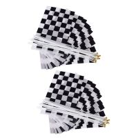 24 Pcs. Fluted Formula 1 F1 Racing Banner Hand Waving Flags (Black + White)