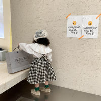 Girls Clothes 2022 Spring Summer New Korean Childrens Cotton Yarn Plaid Strap Skirt