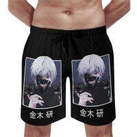 2023 newBoard Shorts Kaneki Ken on An Anime City Tokyo Ghoul Hawaii Swimming Trunks Tokyoghoul Haired One Eyed Running Surf Beach Shorts