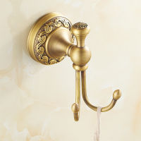 Antique Brass Carved Bathroom Accessories Set Towel Shelf Towel Holder Toilet Paper Holder Rock Hook Bath Hardware Sets