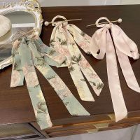 ✸﹉❣ New Fashion Streamers Floral Print Hair Band Women Hair Bow Ties Hair Ropes Ribbon Ponytail Scarf Temperament Hair BandHair Acce