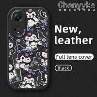 เคส Chenyyyka สำหรับ OPPO A98 5G A1 5G F23 5G ลายการ์ตูนซุกซน Kuromi ดีไซน์ใหม่บางนุ่มหนังซิลิกาเคสโทรศัพท์เจลฝาปิดเลนส์เต็มเคสกันกระแทกกล้องกันกระแทก