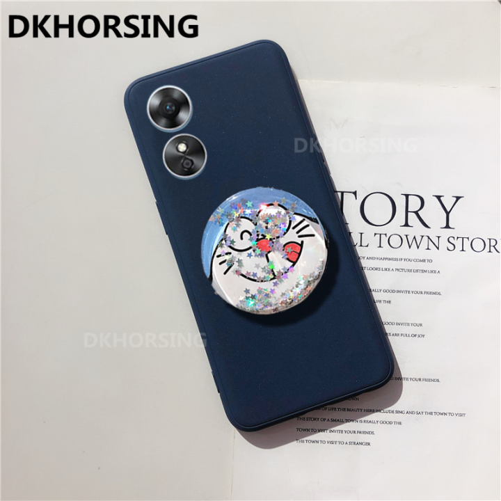 dkhorsing-เคสใหม่-oppo-a78-5g-2023ซิลิโคนนิ่มเคสโทรศัพท์-oppo-ผิว-a78สัมผัสกับการ์ตูนโดราเอมอนน่ารักหมีฝาปิดมีที่ยึด