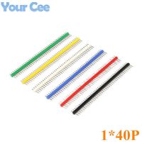 6pcs 40 Pin Breakable Pin Header 2.54mm Single Row Male Header Connector Kit Pcb Pin Strip White/black/red/blue/green/yellow