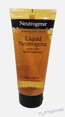 Neutrogena Liquid Pure Mild Facial Cleanser 100 ml. นูโทรจิน่าโฟมล้างหน้าสูตรอ่อนโยน ปราศจากน้ำหอม หมดอายุ 01/2026