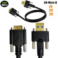 USB 3.0 A Male to Micro B Male both with Dual M3 Screw Locking Cable Support Data Sync and Charging Cord 1m/2m/3m