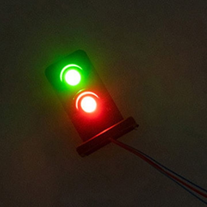 8x-ho-oo-สัญญาณแบบจำลองย่อขนาด2ไฟรถไฟรถไฟ-โคมไฟสัญญาณ-led-สีเขียว-สีแดง
