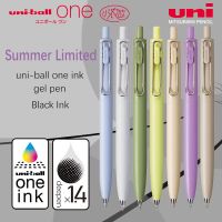 UNI-Ball One Feel หมึกดำปากกาหมึกเจล0.38มม./0.5มม. UMN-SF ปากกาหมึกเจลพับเก็บได้แบบจำกัดจำนวนพร้อมเครื่องเขียนสำหรับเติมอุปกรณ์การเรียน3ชิ้น