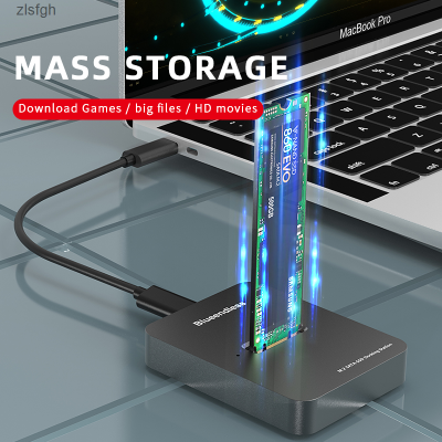 Blueendless ดิสก์ SSD NGFF NVME SSD แท่นวางมือถือความเร็วสูง10Gbps อะลูมิเนียมกล่องฮาร์ดดิสก์2อ่าวโคลนฮาร์ดไดรฟ์เสริม Zlsfgh