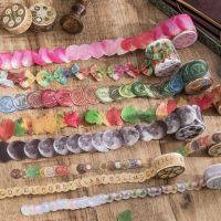 100 Pcs Vintage Flower Petal Leaves Moon Phase Washi Tape DIY Decorative Pearl Alphabet Stickers For Scrapbooking Label Diary