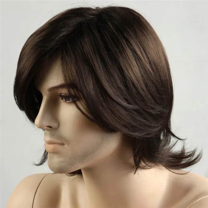 Black Long Hair Men's Wig Business Partial Handsome Men's Wig New European  and American Wig | Lazada