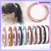 BETTERFORM Random Color กระชับ สาว เครื่องประดับผม แหวนติดผม ยืดหยุ่นสูง เชือกผูกผม 4 in 1