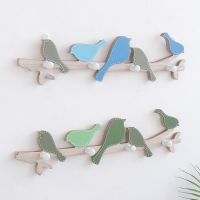 Creative Colorful Bird Wood Shelf Clothes Cat Storage Rack Key Holder Wall Hanging Organizer Wall Wrap Coat Hat Hook Home Decor