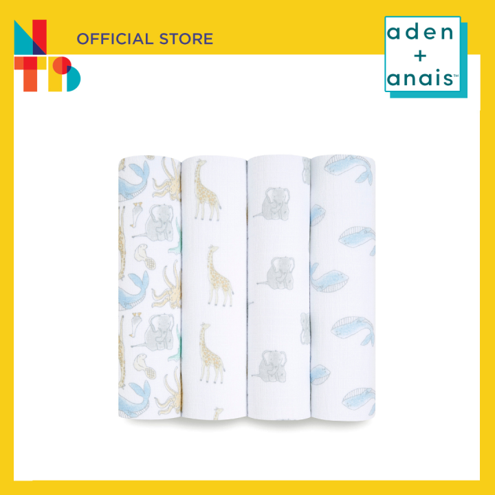 [Not Too Big] Aden + Anais Essential Muslin Swaddle 4 Pack Lazada