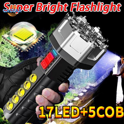 Super High Power LED Flashlights COB USB Rechargeable Tactical Torch Portable Flash Light Outdoor Emergency Lighting Glare Light