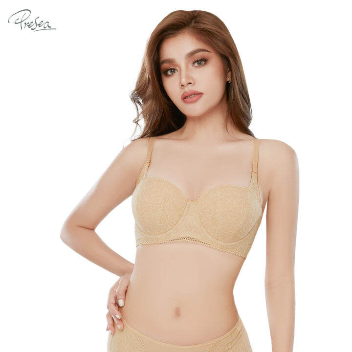 presea-บราเกาะอกมีโครง-ถอดสายบ่า-floral-lace-bra-รุ่น-ma1707