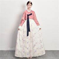 ✙☾℡ Women Korean Traditional Hanbok Dress Retro Fancy Lace Wedding Party Gown Royal Princess Elegant Ethnic Stage Folk Dance Costume