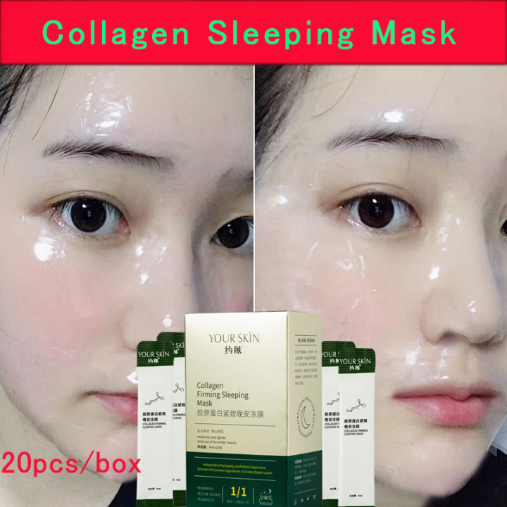 20Pcs Collagen Sleeping Mask Firming mask Good Night Jelly Mask Nowash Sleeping Mask Antiaging