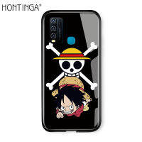 Hontinga เคสโทรศัพท์ VIVO,สำหรับ VIVO Y50 Y30 Y30i 2020เคสนิ่มหรูหราขอบเคสเงาลายอะนิเมะลูฟี่กระจกนิรภัยกันกระแทกด้านหลังเคสแข็งสำหรับเด็กผู้ชายเด็กผู้หญิง