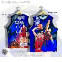 ❒♀❀ Shijia Slam Dunk Basketball Jersey Sando Blue Rukawa Graphic Shirt for men and women