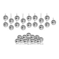 30Pack Disco Ball Silver Hanging Mirror Disco Balls Ornaments with Rope Christmas Wedding Party Music Festivals Decor