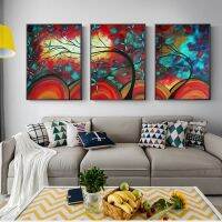 Ultra Modern Abstract Starry Tree Canvas Art Prints - 3 Panels-ภาพวาด Starry Night ที่สวยงาม-Perfect Wall Art สำหรับห้องนั่งเล่น-ภาพโมดูลาร์คุณภาพสูง