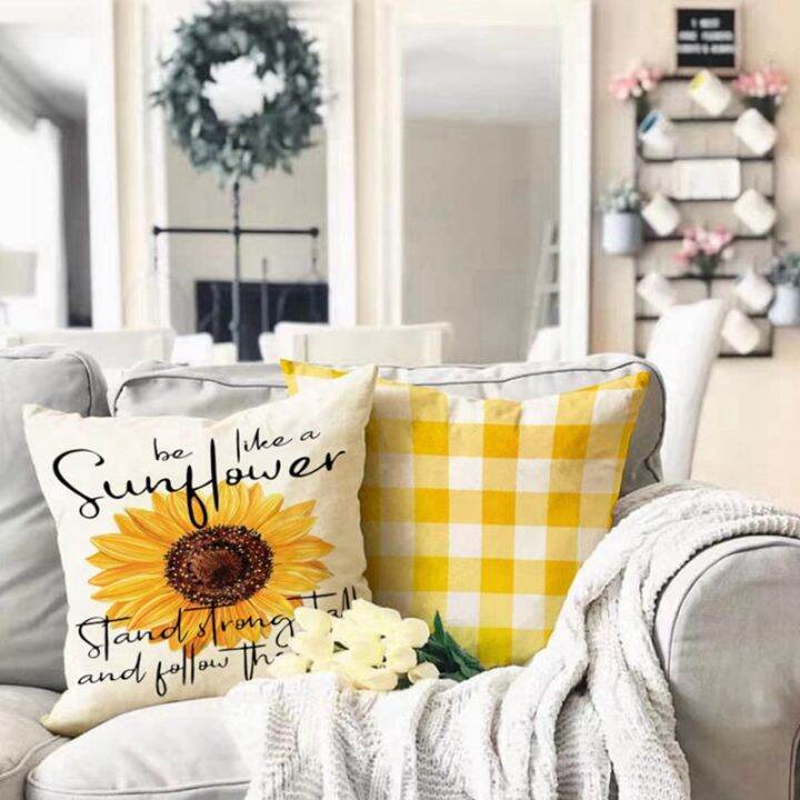 summer-pillow-covers-18x18-set-of-4-farmhouse-throw-pillows-summer-decorations-buffalo-sunflower-cushion-case