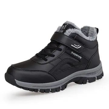 Mens black leather waterproof on sale boots