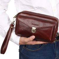 Mens Wallet Leather Clutch Wrist Money Bags High Quality Cowhide for Men and Purse Outdoor Coin Card Poucht Holder Bag Wallet