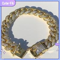 CUTE-FA ใหม่ เพชร หรูหรา เงางาม ลิงค์เชน สร้อยข้อมือ ฮิพฮอพ ฝัง Rhinestone