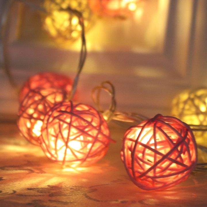 hot-wangshenghui-ลูกบอลหวาย-led-ไฟตกแต่งไฟสีขาวอบอุ่นพวงมาลัยสำหรับงานแต่งงานตกแต่งงานปาร์ตี้ในสวน