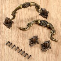 2Pcs 85x45mm Antique Bronze Furniture Bookcase Handles Kitchen Dresser Cupboard Box Drawer Door Cabinet Pulls Ring Handle Knobs