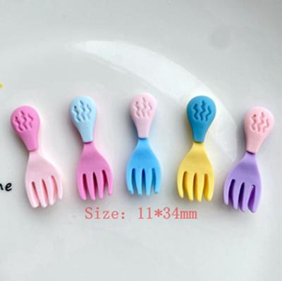 112 Dollhouse Kawaii Flat back Resin Cabochon Simulation Cutlery fork spoon Model for Doll House Decoration Accessories