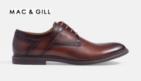 Mac &amp; Gill Medallion Derby Patina Leather Shoes รองเท้าทางการแบบผูกเชือก