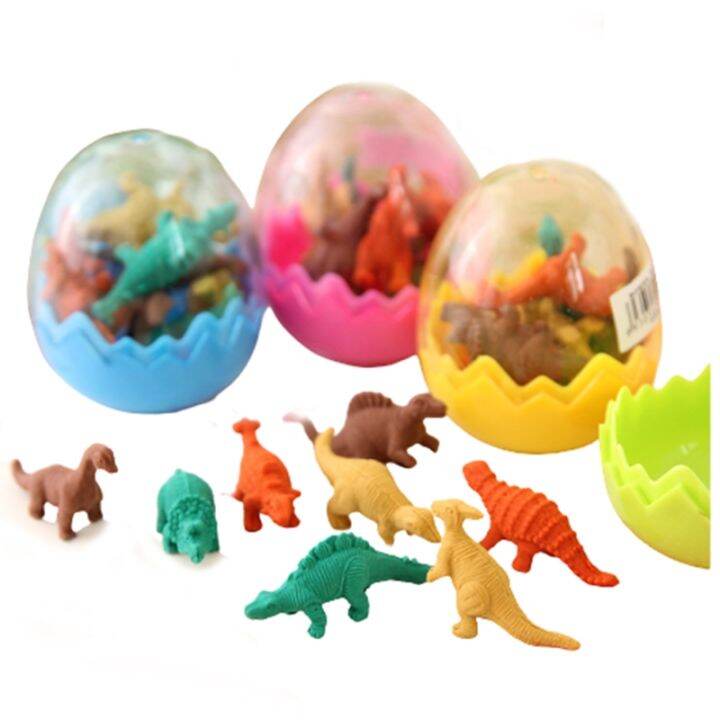 1 Box Mini Rubber Eraser Cute Dinosaur Egg Pencil Eraser For Kids Gift