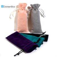 5PCs Velvet Drawstring Bags For Gift Jewelry Rectangle Multicolor Velvet Pouches Jewelry Bags(Usable Space:12.5x6cm) 15cm x 6cm