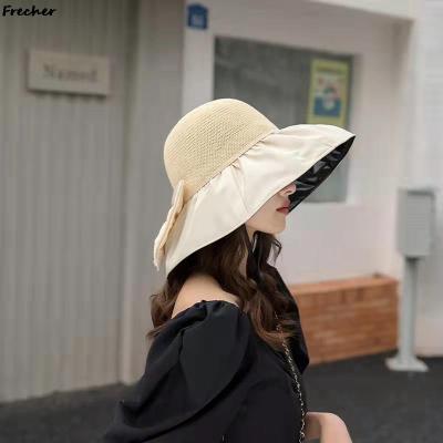กลางแจ้งแฟชั่นชายหาดหมวกผู้หญิงฤดูร้อนถังหมวกฟลอปปี้ปานามาปีกกว้างครีมกันแดด C Hapeau หญิงพรรคอาทิตย์หมวกป้องกันรังสียูวี